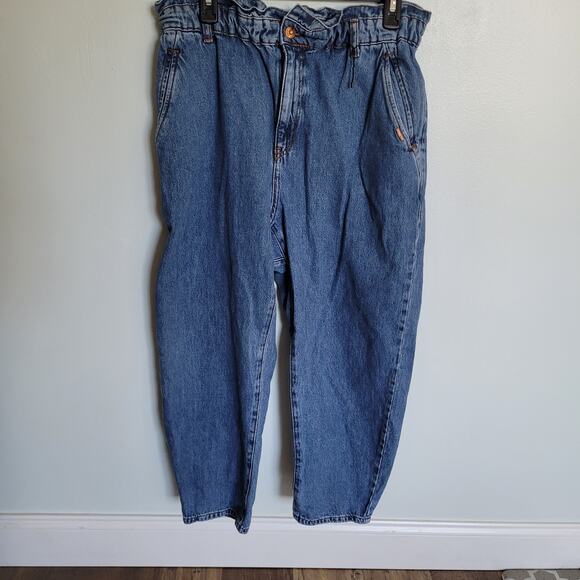 Zara High-Waisted Paperbag Jeans Wide Leg Denim NWOT Woman's Size 10 - Picture 1 of 10